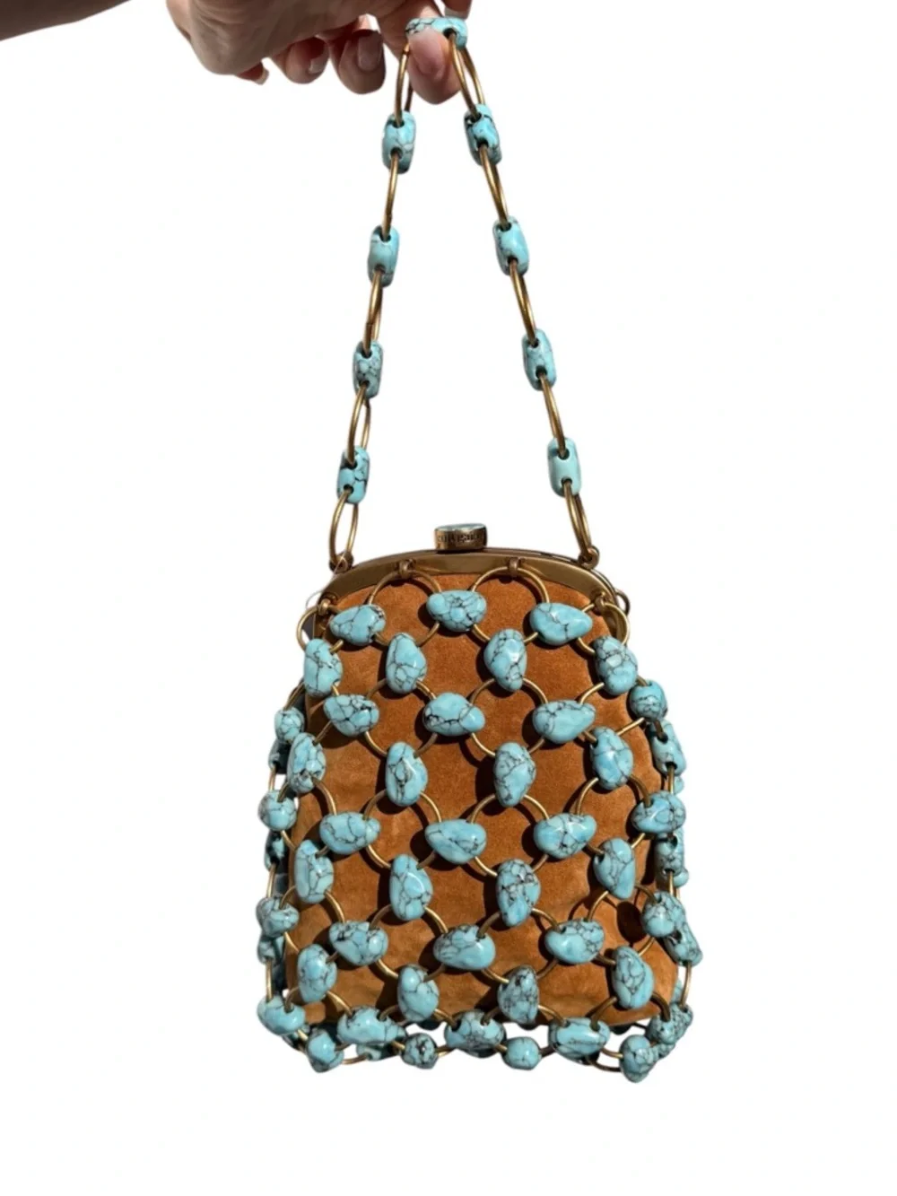 Price Firm - CULT GAIA  Brielle Suede & Stone Wristlet